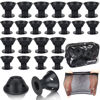 Picture of JANYUN 40 Pcs Black Magic Silicone Hair Rollers Include 20pcs Large Sleeping Curlers and 20pcs Small Silicone Hair Curlers (Pure Black)
