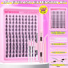 Picture of wiwoseo Manga Lash Clusters Kit Fairy Eyelash Extension Kit Anime Cluster Eyelash Extensions D Curl Lashes Clusters Spike Individual Lashes Natural Look with Lash Bond and Seal Waterproof (8-16MM)