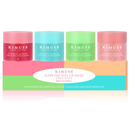 Picture of KIMUSE Lip Sleeping Mask Set, Overnight Treatment Lip Care Products, Moisturize, Nourish, Cracked Dry Lips, Intense Hydration with Shea Butter
