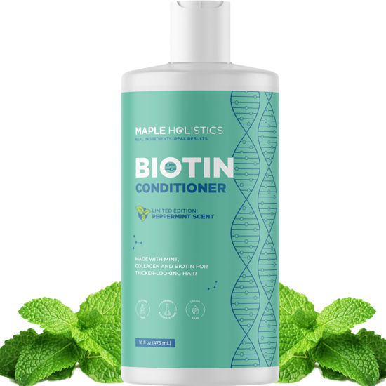 Picture of Volumizing Biotin Conditioner for Thinning Hair - Volumizing Conditioner for Fine Thin & Weak Hair - Sulfate Paraben & Silicone Free Hair Conditioner Nourishing Plant Proteins & B Vitamins (Mint)