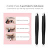 Picture of Tweezers Set, High Precision Stainless Steel Eyebrow Tweezers for Facial Hair, Inward Growing Hair and Splinter Remover Kit, Suitable for Women and Men, 4-Piece Set. (Black)