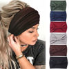 Picture of Yeshan Wide Headbands for Women Large African Bandana Headbands Non Slip Boho Headbands Yoga Running Sports Workout Gym Turbans Thick Headbands,Pack of 6 No4(Dark Colors 6 pcs)