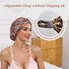 Picture of Adjustable Silk Satin Bonnet for Sleeping: Night Cap for Women Men Large Long Curly Hair Braid Wrap with tie Elastic Drawstring Band Stay on Head Unisex - Bohemia Yellow