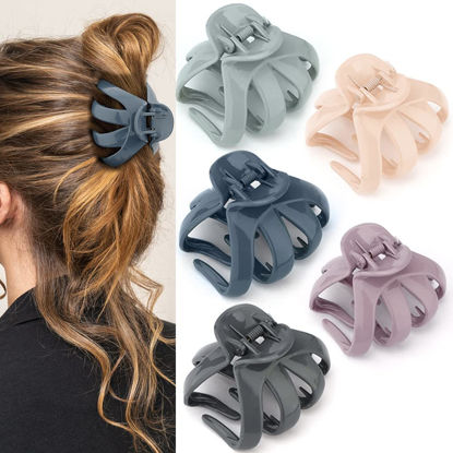 Picture of Atoden Claw Clips for Thick Hair 5Pcs, Large Hair Clips for Women, Octopus Hair Clips, Strong Grip Jumbo Jaw Clips, Girls Hair Styling Accessories, 3.15"