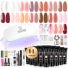 Picture of ROSALIND Poly Nail Gel Kit -14 Colors +72 Nail Art Accessories kit Clear Nude Poly Nails Gel Kit Starter Kit with Mini UV Lamp Slip Solution Basic Poly Nail Gel Nail Kit for Beginners with Everything