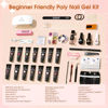 Picture of ROSALIND Poly Nail Gel Kit -14 Colors +72 Nail Art Accessories kit Clear Nude Poly Nails Gel Kit Starter Kit with Mini UV Lamp Slip Solution Basic Poly Nail Gel Nail Kit for Beginners with Everything