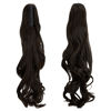Picture of OMGREAT Claw on Ponytail Clip in Hair Extensions Straight Curly Wavy Hair Piece Long Pony Tail 18" & 150g Curly - Dark Brown