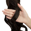 Picture of OMGREAT Claw on Ponytail Clip in Hair Extensions Straight Curly Wavy Hair Piece Long Pony Tail 18" & 150g Curly - Dark Brown