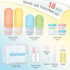 Picture of yahaa 18 Pcs Travel Size Toiletries Set,Leak Proof Squeezable Silicone Travel Bottles for Shampoo and Conditioner,TSA Approved Travel Essentials Accessories,White Pack