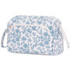 Picture of Narwey Cute Floral Makeup Bag Wide-open Make up Bag Travel Cosmetic Organizer Toiletry Bag for Cosmetics Toiletries Accessories (Little Blue Flower)