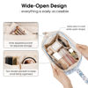 Picture of Narwey Cute Floral Makeup Bag Wide-open Make up Bag Travel Cosmetic Organizer Toiletry Bag for Cosmetics Toiletries Accessories (Little Blue Flower)