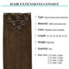 Picture of DOORES Hair Extensions Clip in Human Hair, Chocolate Brown 18 Inch 120g 7pcs Clip in Hair Extensions Real Human Hair Straight Natural Thick Hair Extensions
