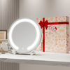 Picture of ROLOVE Vanity Mirror with Lights, 12 Inch Light Up Makeup Mirror, LED Makeup Mirror with Lights for Bedroom Tabletop, Smart Touch Control 3 Colors Dimmable, 360° Rotation, White