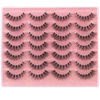 Picture of False Lashes Clear Band Faux Mink Lashes Fluffy Wispy Eyelashes Cat Eye 16mm Natural D Curl Lashes Cat Eye Strip Eyelashes Pack by Kiromiro, 14 Pairs