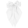 Picture of Kivzex Hair Bow Clip for Women - White Silky Satin Hair Bow Hair Clips Long Tail Cute Hair Ribbon Coquette Bows Barrettes for Girls