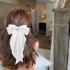 Picture of Kivzex Hair Bow Clip for Women - White Silky Satin Hair Bow Hair Clips Long Tail Cute Hair Ribbon Coquette Bows Barrettes for Girls