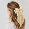 Picture of Large Hair Bows for Women Khaki Silky Satin Hair Bow Hair Clips Long Tail French Hair Ribbon Coquette Bows Hair Accessories for Girls