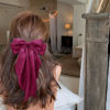 Picture of Large Hair Bows for Women Purple Red Silky Satin Hair Bow Hair Clips Long Tail French Hair Ribbon Coquette Bows Hair Accessories for Girls
