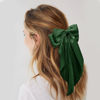 Picture of Large Hair Bows for Grass Green Women Silky Satin Hair Bow Hair Clips Long Tail French Hair Ribbon Coquette Bows Hair Accessories for Girls
