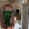 Picture of Large Hair Bows for Grass Green Women Silky Satin Hair Bow Hair Clips Long Tail French Hair Ribbon Coquette Bows Hair Accessories for Girls
