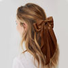 Picture of Large Hair Bows for Women Coffee Silky Satin Hair Bow Hair Clips Long Tail Oversize Hair Ribbon Coquette Bows Hair Accessories for Girls