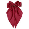 Picture of Big Silky Satin Hair Bows for Women: Wine Red Long Tail Cute Ribbon Coquette Barrettes for Girls