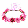 Picture of June Bloomy Rose Flower Leave Crown Bridal Halo Headband with Adjustable Ribbon (A Peach)