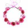 Picture of June Bloomy Rose Flower Leave Crown Bridal Halo Headband with Adjustable Ribbon (A Peach)