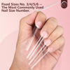 Picture of No C Curve Square Refill Nail Tips, 3XL Long Clear Straight Tapered Square Gel Nail Tips, 200Pcs（Fixed Size No. 3.4.5.6 With Bag）Half Cover Acrylic Nail Tips Coffin Nails Tips for Nail Art Salon