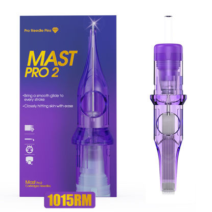 Picture of Mast Pro2 Tattoo Needles Cartridges, Pro Needles Pins for Super Aritsts, 20 Count, Disposable Round Magnum 1015RM