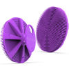 Picture of Silicone Body Scrubber Shower Bath Brush, More Hygienic Than Traditional Loofah, Lather Nicely, Long Lasting, Gentle Exfoliating for Women Men Baby Sensitive Skin, 1 Pack, Purple