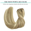 Picture of DOORES Hair Extensions Real Human Hair, Light Blonde Highlighted Golden Blonde 12 Inch 80g 7pcs, Remy Hair Extensions Clip in Human Hair Extensions Human Hair Natural Silky Straight