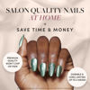 Picture of Harry Potter™ x Glamnetic Press On Nails - Slytherin™ | Velvet Green Snake Serpent Graphic Short Almond False Nails, Reusable Stick On Fake Nails with Glue | Salon Quality | 15 Sizes - 30 Nail Kit