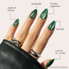 Picture of Harry Potter™ x Glamnetic Press On Nails - Slytherin™ | Velvet Green Snake Serpent Graphic Short Almond False Nails, Reusable Stick On Fake Nails with Glue | Salon Quality | 15 Sizes - 30 Nail Kit