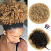 Picture of rosmile Afro Puff Drawstring Ponytail Extension for Black Women, Premium Ombre Brown T1B/27# 80gram Short Synthetic Afro Puff Ponytail for Natural Hair, Clip On Kinky Drawstring Curly Ponytail Bun