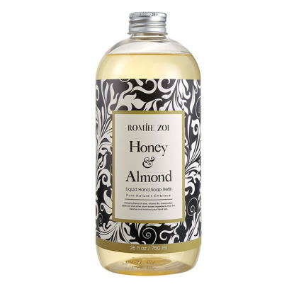 Picture of ROMIIE ZOI Liquid Hand Soap Refill, Honey & Almond, Gentle & Moisturizing Formula for Home & Kitchen, 750 ML/ 26 FL OZ