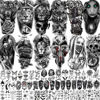 Picture of Bilizar 63 Sheets Tribal Wolf Lion Tiger Temporary Tattoos For Men Women Adults, Scary Halloween Skull Gangster Fake Tattoo Stickers Kids, Small 3D Realistic Tattoos Thigh Arm Neck Elephant Warrior