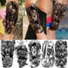 Picture of Bilizar 63 Sheets Tribal Wolf Lion Tiger Temporary Tattoos For Men Women Adults, Scary Halloween Skull Gangster Fake Tattoo Stickers Kids, Small 3D Realistic Tattoos Thigh Arm Neck Elephant Warrior