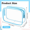 Picture of Weewooday 12 Pieces Clear Cosmetics Bag PVC Zippered Clear Toiletry Carry Pouch Cosmetic Makeup Bag Waterproof Makeup Vinyl Plastic Organizer Case for Vacation Bathroom(Blue,Medium)