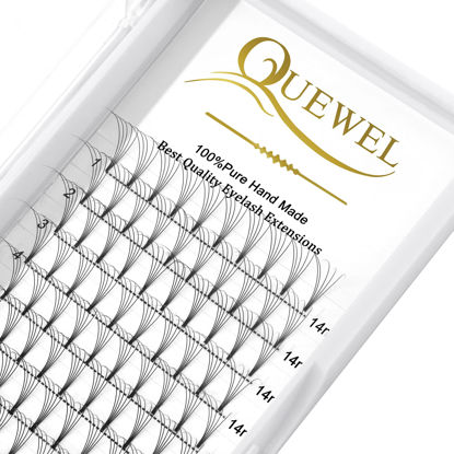 Picture of Volume Lash Extensions 5D 0.07mm D Curl 14mm Short Stem Premade Fans Soft|Optinal 3D|4D|5D|6D|7D|8D 0.07/0.10mm C/D 8-20mm Mix-9-16mm 12-15mm 8-15mm|(5D 0.07D 14mm)