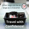 Picture of BORSALI TSA-Approved Quart-Sized Bag for Carry-On Travel - One (1) Quart Clear Toiletries, Cosmetic and 3-1-1 Liquids Toiletry Bag - 5 Pack Colors