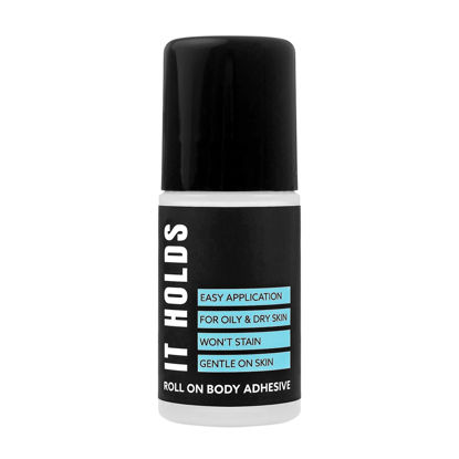 Picture of IT Holds Roll On Body Adhesive, Sweat Resistant, for Oily and Dry Skin, Clear & Non-Toxic- 2.0 Ounce Made in USA