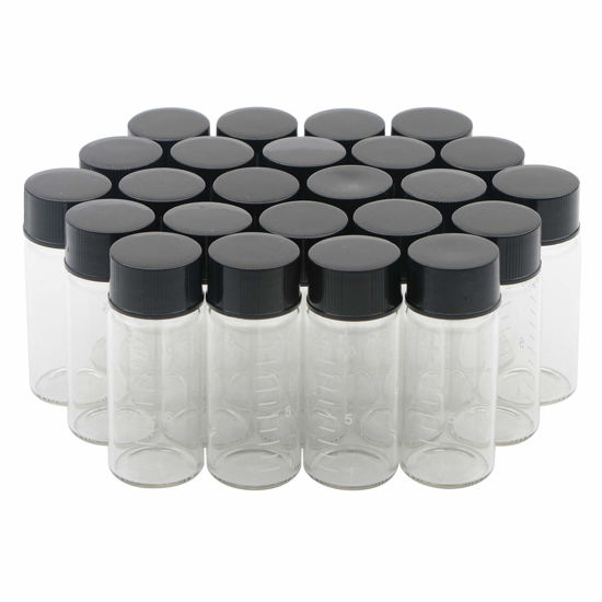Picture of Kesell 10-Pack 10ml (0.338oz, 2.7dram) Premium10ml Borosilicate Glass Vials with Caps - Clear, Graduated - Ideal for Anointing Oil, Samples, Specimen