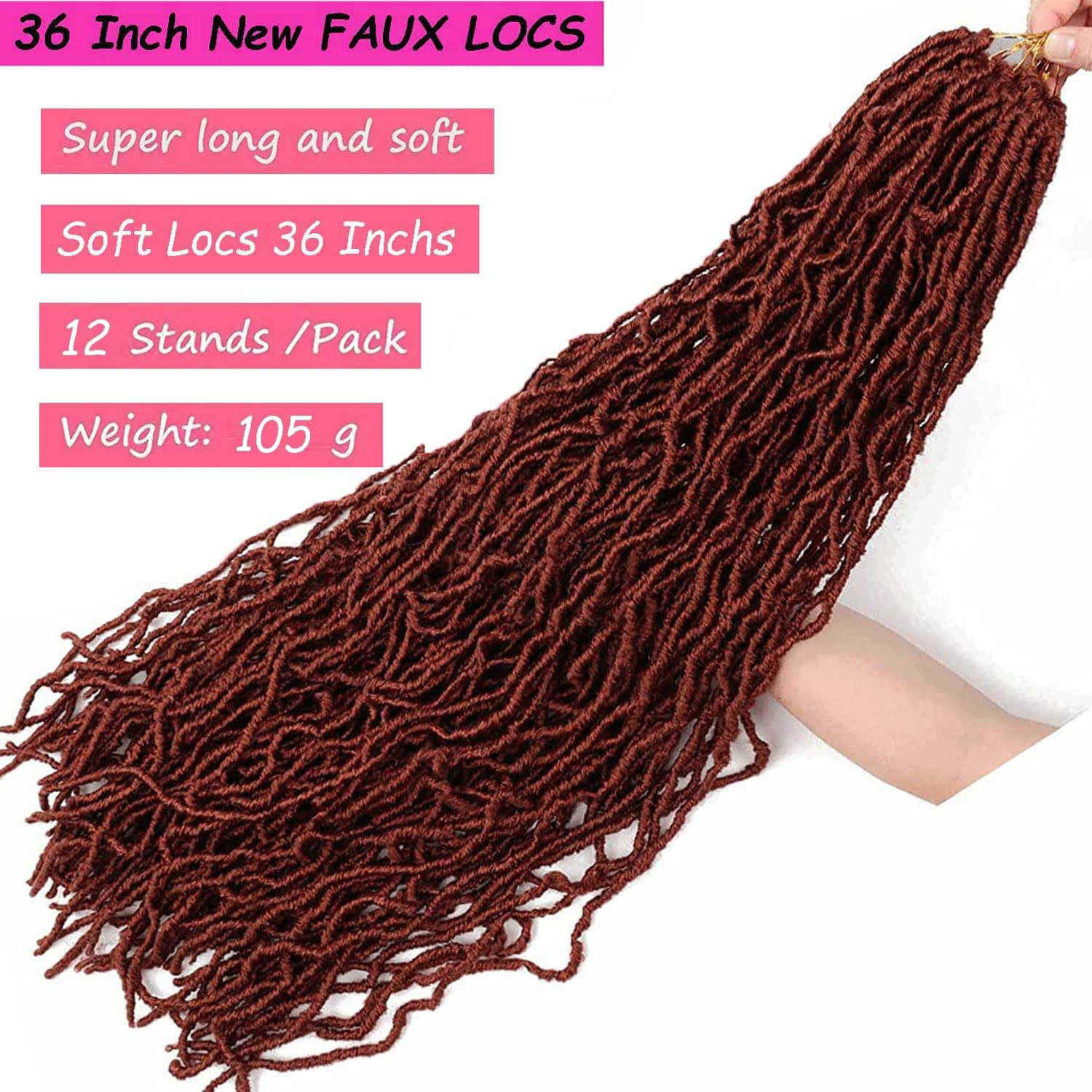 GetUSCart- Layashow 36 Inch Soft Locs Crochet Hair Pre Looped 6 Packs ...