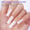 Picture of BTArtboxnails Square Gel Nail Tips Long - Pre Colored Milky White Soft Gel Nail Tips, Milky White Press on Nails, Natural XCOATTIPS Pre Applied Tip Primer
