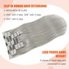 Picture of Silver Clip in Hair Extensions Real Human Hair 70G Gray Remy Human Hair Clip in Extensions 18 Inch Soft Silky Straight for Full Head 7pcs 16clips One Pack (18 Inch #Silky/Gray)
