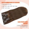 Picture of UGOTRAYS Medium Brown Hair Extensions Real Human Hair Clip in Hair Extensions 70g 7pcs 20inch,Soft & Natural Straight Double Weft Remy Hair for Women 20in #4 Chocolate Brown Hair Extensions