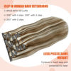 Picture of UGOTRAYS Clip In Extensions Real Human Hair Balayage Light Brown to Bleach Blonde Highlights Remy Human Hair Extensions 18 Inch 70g Double Weft 7pcs #6p613 Human Hair Clip in Extensions