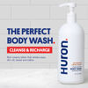 Picture of Huron Men’s Moisturizing Body Wash - Clean & Woody Scent of Sandalwood, Black Pepper, Cedarwood, & Amber - Made With Coconut Oil, Vitamin E & Witch Hazel - Vegan, Cruelty-Free - 32 fl oz