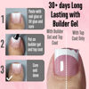 Picture of NOVO OVO Ombre French Tip Press on Toe Nail Tips, Sharp Square Pre-Designed Soft Gel False Toenail Extension, BABY PINK Pre-applied Tip Primer & Base Coat, Full Cover Acrylic DIY x 15 Sizes 240 pcs